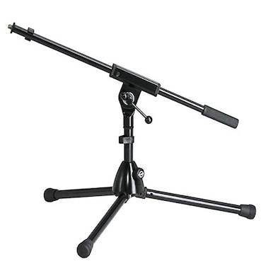 KM KM Konig Meyer 2591050055 Very Low Level Microphone Compact Stand 1piece Boom Arm Zinc DieCast Base Professional Grade For all Musicians German Made Black
