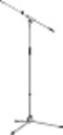 KM KM Konig Meyer 2108050087 Tripod Microphone Stand wExtendable Boom Arm Clutch Height Adjustment SoftTouch Lock Folding Leg Design Zinc DieCast Base German Made Gray Powder Coated