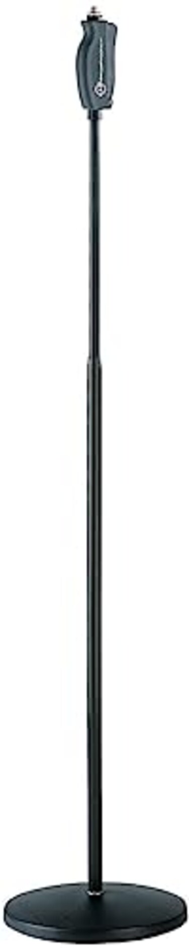 KM KM Knig Meyer 2608550055 One Hand Microphone Stand Soft Touch Easy Clutch for Adjustable Height Mic Mount Holder Heavy Round Base Professional Grade Made In Germany Black