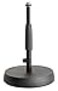 KM KM Knig Meyer 2332550055 Table Floor Microphone Stand Adjustable Height Sound Absorbing CastIron Round Base Standard 58 Thread For Microphone Amps Percussion German Made Black