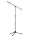 KM KM Knig Meyer 2107050055 Tripod Microphone Stand with Fixed Length Boom Arm Professional Grade for All Musicians Heavy Duty Folding Leg Base German Made Black