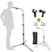 Raking Mic Stand Boom Microphone Stands Tripod Gooseneck Microphone Stand Height Adjustable from 24 to 67 with 2 Mic Clips for Singing Stage Performance Party Mic Mount