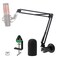 YOUSHARES Wall Mount QuadCast Boom Arm Stand with Mic Windscreen and Table Mount Clamp Mic Stands and Holders Compatible with HyperX QuadCast S Microphone