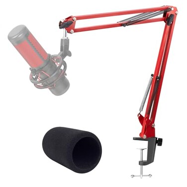 YOUSHARES Red Mic Arm Compatible with HyperX QuadCast S Premium QuadCast S Microphone Boom Arm for Gaming Streaming by