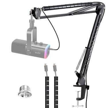 YOUSHARES Boom Arm Compatible with Fifine Dynamic Microphone AM8 Mic Arm for Fifne XLRUSB Gaming Podcast Recording PC Mic Adjustable Scissor Mic Stand by