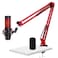 WIBOND For HyperX Quadcast Boom Arm Upgraded Mic Arm with Reduce Wind Noises Mic Foam Cover Red Boom Arm for Hyperx Quadcast 38 to 58 Adapter Compatible with Other Models