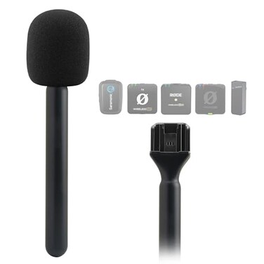 JCMOYUTY for Rode Mic Stand Holder for comica BoomXD2 Vimo C3 GODOX MoveLink M2 IISaramonic BLINK500B2 Shure MoveMic Wireless Lav Microphone Handle Mount Adapter