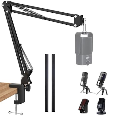 SUNMON Rode NTUSB Mic Boom Arm Mic Arm for RODE NTUSBNTUSBNTUSB Mini and Most Microphone Adjustable Boom Scissor Arm Stand with 38 to 58 Adapter by SUNMON