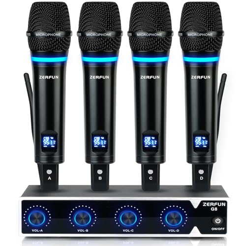 زيرفان Zerfun Uhf Wireless Microphone System 4 Channel