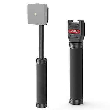 SMALLRIG Interview Mic Handle Stretchable Mic Handle for RODE Go for DJI for Hollyland Lark 150 for Synco G1A2 and Other Lavalier Microphones with Cold Shoe 3182