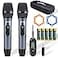 AFUOO Wireless Microphone Set for Singing Speech Karaoke 24GHz DualMic Receiver 200ft Storage Bag Included Metal Cordless Mic 2 Pack for Karaoke Machines PA Systems PartyBox GrayBlue
