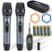 AFUOO Wireless Microphone Set for Singing Speech Karaoke 24GHz DualMic Receiver 200ft Storage Bag Included Metal Cordless Mic 2 Pack for Karaoke Machines PA Systems PartyBox GrayBlue