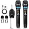 ZERFUN Dual Wireless Microphones Rechargeable UHF Metal Wireless Mic System Cordless Microphone Professional with Channel Control for Karaoke Singing Church Events