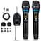 ZERFUN Dual Wireless Microphones Rechargeable UHF Metal Wireless Mic System Cordless Microphone Professional with Channel Control for Karaoke Singing Church Events