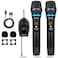 ZERFUN Dual Wireless Microphones Rechargeable UHF Metal Wireless Mic System Cordless Microphone Professional with Channel Control for Karaoke Singing Church Events