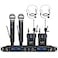 MicrocKing Wireless Microphone System UHF Cordless Mic Set with 2 Handheld Mics2 Lavalier Bodypacks Metal Build Fixed Frequency Long Range Ideal for KaraokePartyWeddingConcert