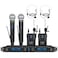 MicrocKing Wireless Microphone System UHF Cordless Mic Set with 2 Handheld Mics2 Lavalier Bodypacks Metal Build Fixed Frequency Long Range Ideal for KaraokePartyWeddingConcert