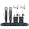 MicrocKing Wireless Microphone System UHF Cordless Mic Set with 2 Handheld Mics2 Lavalier Bodypacks Metal Build Fixed Frequency Long Range Ideal for KaraokePartyWeddingConcert
