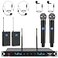 innopow 4Channel Wireless Microphone System Quad UHF Metal Cordless Mic 2 Handheld Mics 2 Bodypack Mics Long Distance150200Ft Fixed Frequency 16 Hours Use for Karaoke Singing Church