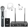 Phenyx Pro Wireless Microphone System Dual Channel 100 UHF Metal Receiver 328ft Range Auto Scan Cordless Handheld Bodypack Lapel Mic Combo for Karaoke Church Speech PTU711H1B