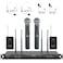 Phenyx Pro 4Channel Wireless Microphone System wAuto Scan 4x40 UHF Frequencies 2 Handheld Dynamic Mics 2 Bodypacks HeadsetsLapel Microphones for Singing DJ Church PTU70002H2B