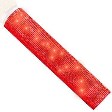 RhymKawa Sparkle Red Microphone Sleeve for Universal Wireless Mic Handheld and SB58 Beta58 Shine on Sing Weddings Live Streaming and Christmas Event Party Stage Show