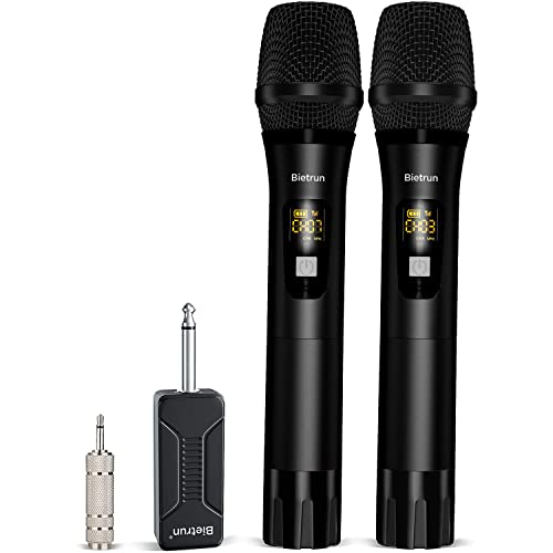 بيتران Bietrun Uhf Metal Dual Handheld Cordless Dynamic Mic System uhf