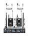 SGPRO Dual Channel Wireless Microphone System with Two Bodypack Transmitters Two Headset Micriophones and Two Lavalier Mics for Live Recording of Sining and Speaking D332BB