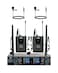 SGPRO Dual Channel Wireless Microphone System with Two Bodypack Transmitters Two Headset Micriophones and Two Lavalier Mics for Live Recording of Sining and Speaking D332BB