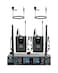 SGPRO Dual Channel Wireless Microphone System with Two Bodypack Transmitters Two Headset Micriophones and Two Lavalier Mics for Live Recording of Sining and Speaking D332BB