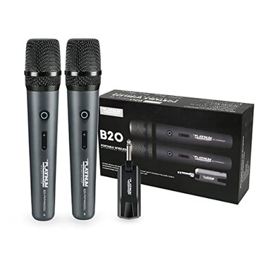 THE PLATINUM KARAOKE The Platinum Wireless Microphone for mic Input UHF Metal Dynamic Handheld Multipurpose mic with Rechargeable Receiver 160ft Range Suitable for Karaoke MachineAmplifier SpeakeMixer