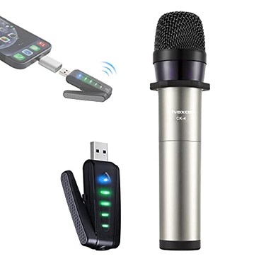 Alvoxcon USB Wireless Microphone UHF Condenser mic for Android PC Computer Laptop PA Podcasting Vlogging YouTube Vocal Recording Gaming Singing Practice System with USB Receiver