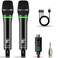 Bietrun XLR Wireless Microphone Rechargeable Dual Metal Cordless Handheld Dynamic Mics for Mixer Audio Interface PA Amplifier System Church Singing KaraokeUHF 240FT Rangewith 635 Adapter