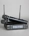 SGPRO Dual Wireless Microphone System Metal Handheld Mics Receiver Adjustable UHF Channels 520590 MHz Range Antenna Diversity Ideal for Professional Audio and Events