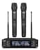 SGPRO Dual Wireless Microphone System Metal Handheld Mics Receiver Adjustable UHF Channels 520590 MHz Range Antenna Diversity Ideal for Professional Audio and Events