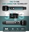 ECHOMUSSY Wireless Microphones Professional Dual Wireless Microphone with 240 ft Effective Range 3ms Transmission Rate Studio Grade Sound Pick Up Mic Head Metal Body Microphone for Singing Speech