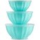Godinger Mixing Bowls with Lids Plastic Nesting Bowls Set Food Storage Bowls Microwave Safe Mixing Bowl Set 3 Bowls 3 Lids