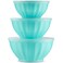 Godinger Mixing Bowls with Lids Plastic Nesting Bowls Set Food Storage Bowls Microwave Safe Mixing Bowl Set 3 Bowls 3 Lids