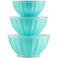 Godinger Mixing Bowls with Lids Plastic Nesting Bowls Set Food Storage Bowls Microwave Safe Mixing Bowl Set 3 Bowls 3 Lids