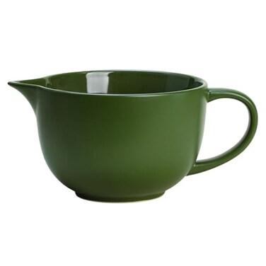 Gaolinci Simple Solid Color Kitchen Ceramic Mixing Bowl 1 Quart Large Bowl with Pouring Spout and Handle