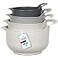 BoxedHome 4 Pack Nesting Mixing Bowl with Pour Spout and Handle BPA free Microwave Dishwasher SafeGrey 4 Pack with Handle