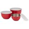 Cuisinart CTG00SMB Stainless Steel Mixing Bowls with Lids Set of 3 Red