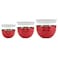 Cuisinart CTG00SMB Stainless Steel Mixing Bowls with Lids Set of 3 Red