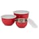 Cuisinart CTG00SMB Stainless Steel Mixing Bowls with Lids Set of 3 Red