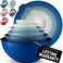 Zulay Kitchen 12 Piece Plastic Mixing Bowls with Lids Set LeakProof Microwave Freezer Safe Stackable Mixing Bowl Set for Preparing Serving and Storing NonSlip Large Nesting Bowls Blue Ombre