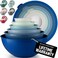 Zulay Kitchen 12 Piece Plastic Mixing Bowls with Lids Set LeakProof Microwave Freezer Safe Stackable Mixing Bowl Set for Preparing Serving and Storing NonSlip Large Nesting Bowls Blue Ombre