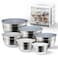 COOK WITH COLOR Stainless Steel Mixing Bowls Set with Lids Nesting Bowls with NonSlip Bottom Grey 12 Pieces