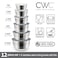 COOK WITH COLOR Stainless Steel Mixing Bowls Set with Lids Nesting Bowls with NonSlip Bottom Grey 12 Pieces