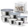COOK WITH COLOR Stainless Steel Mixing Bowls Set with Lids Nesting Bowls with NonSlip Bottom Grey 12 Pieces