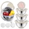 E-far Efar Mixing Bowls with Lids Set 15PCS Stainless Steel Mixing Nesting Bowl with Colander 3 Metal Grater for Kitchen PrepBakingStorage NonSlip Bottom Airtight Lid 46 3 15 1 07QT Khaki